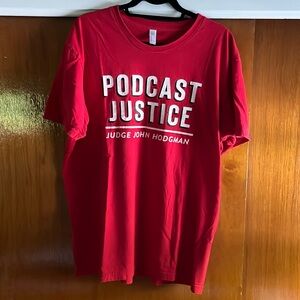 Podcast Justice - John Hodgman Red T-shirt Size XL